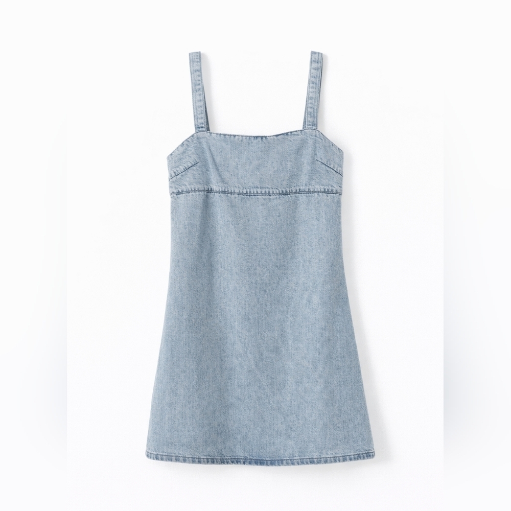 Mango Women's Denim Mini Dress, Size US 6 / Medium